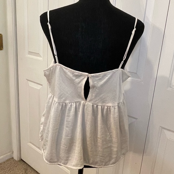 American Eagle Silky Peplum Camisole Top - Ivory Large L - Picture 2 of 4